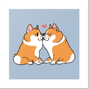 Corgi Kisses Posters and Art